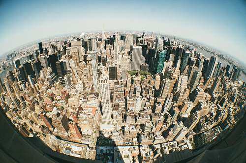 building fish-eye lens photography of city buildings city